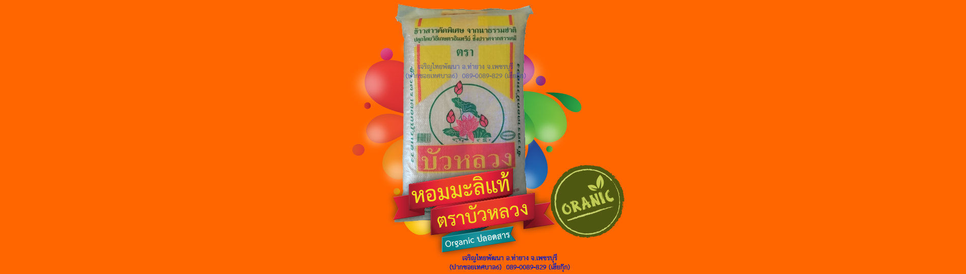 ข้าวหอมมะลิ ออแกร์นิค คุณภาพส่งออก