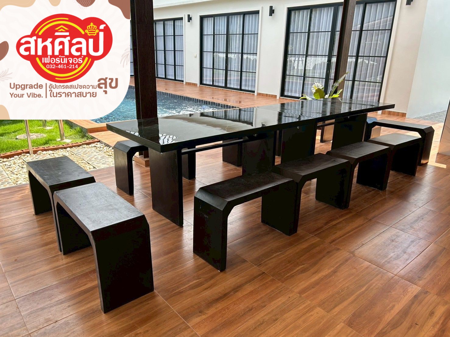 ชุดโต๊ะหินขัดดีไซน์โมเดิร์นคลาสสิก มอบความภูมิฐานให้พื้นที่แห่งความสุข